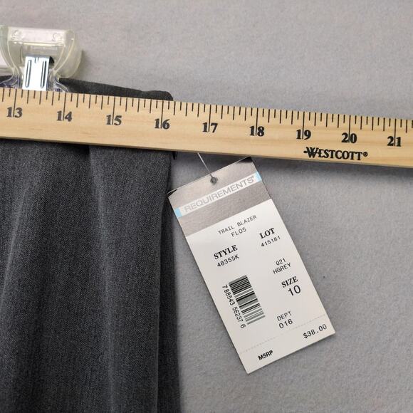 NWT Requirements Gray Patchwork A-Line Midi Skirt Sz 10 Trail Blazer Career Goth - Picture 3 of 10